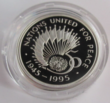 Load image into Gallery viewer, 1945-1995 50TH ANNIVERSARY OF THE UNITED NATIONS UK SILVER PROOF £2 COIN &amp; COA
