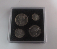 Load image into Gallery viewer, 1850 Maundy Money Queen Victoria 1d - 4d 4 UK Coin Set In Quadrum Box EF - Unc
