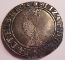 Load image into Gallery viewer, 1584-1586 QUEEN ELIZABETH I SILVER SHILLING ESCALLOP TOWER MINT 6TH ISSUE
