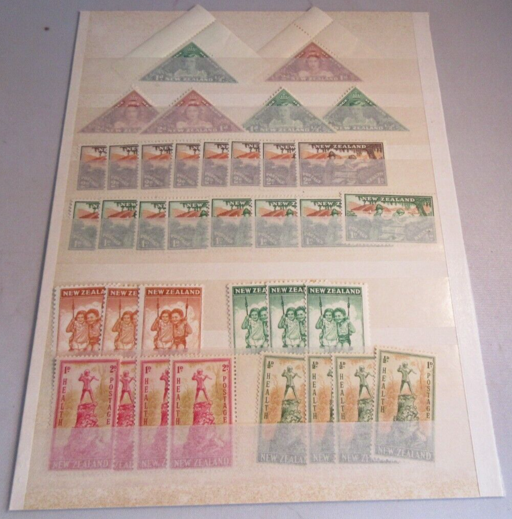 NEW ZEALAND 1942 1943 & 1945 STAMPS MNH MLH IN STAMP HOLDER