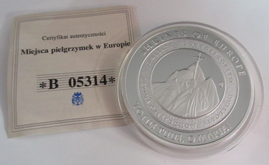 2011 SHRINES OF EUROPE TOTUS TUUS OH MARIA SILVER PLATED PROOF MEDAL & COA
