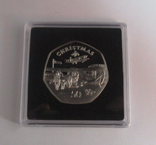 Load image into Gallery viewer, 1985 Christmas Bi-Plane Isle of Man Silver Proof 50p Coin Boxed With COA
