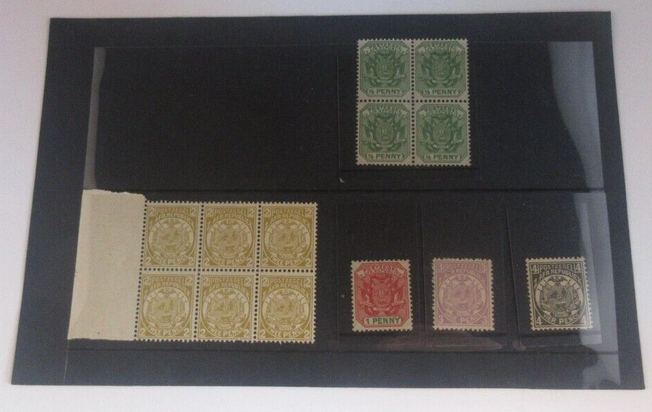 South African Republic 1/2 p - 4p (2p With Watermarks) Circa 1890 13 MNH Stamps