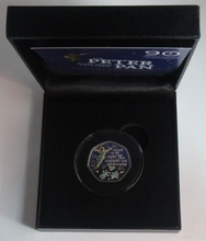 Load image into Gallery viewer, 2019 Peter Pan Silver Proof Isle of Man Coloured 50p Coin Box &amp; COA
