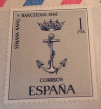 Load image into Gallery viewer, SPAIN AIR MAIL LETTERS WITH MOUNTED MINT STAMPS 1969 - PLEASE SEE PHOTOGRAPHS
