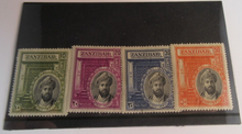 Load image into Gallery viewer, 1936 SULTANS SILVER JUBILEE MINT ZANZIBAR STAMPS WITH CLEAR FRONTED STAMP HOLDER
