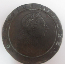 Load image into Gallery viewer, Cartwheel 2 Penny King George III 1797 VF- EF Britannia Royal Mint Coin +Capsule
