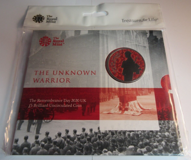 THE UNKNOWN WARRIOR QEII FIVE POUND £5 2020 BUNC R/MINT SEALED COIN PACK