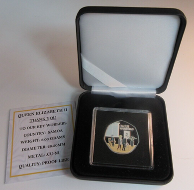 2020 THANK YOU KEYWORKERS SAMOA HALF DOLLAR COIN BOX & COA - CARE WORKERS