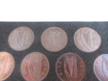 Load image into Gallery viewer, Eire Harp Pennies 1935 - 1966 Irish 10 coin set In Royal Mint Blue Book
