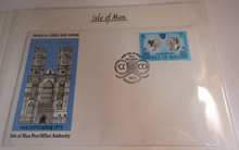 Load image into Gallery viewer, 1973 ROYAL WEDDING ISLE OF MAN STAMP COVER STAMP &amp; POSTMARK
