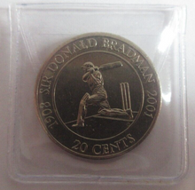 Load image into Gallery viewer, Sir Donald Bradman 1908 - 2001 Commemorative Australia 20 Cents Coin
