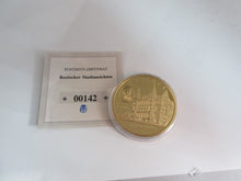 Load image into Gallery viewer, FRIEDRICH FRANZ II CITY VIEWS ROSTOCK STANDEHAUS GOLD PLATED PROOF MEDAL &amp; COA
