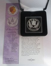 Load image into Gallery viewer, 2003 Edward&#39;s Crown Golden Jubilee 1oz Silver Proof New Zealand $5 Coin BoxCOA
