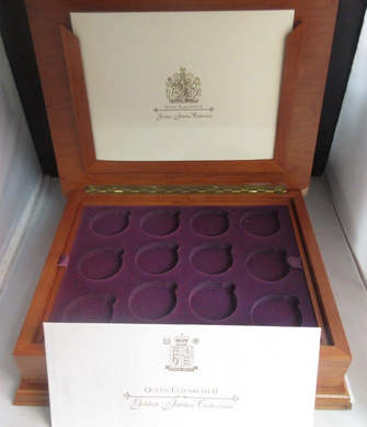 2002 Queen Elizabeth II Jubilee Collection Box ONLY for 24 Crown Sized Coins