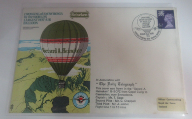 Crossing of Snowdonia Worlds Largest Hot-Air Balloon Heineken PNC Stamp Cover