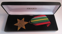 Load image into Gallery viewer, 1939-1945 PACIFIC STAR MEDAL WORLD WAR 2 ORIGINAL  WITH RIBBON BEAUTIFULLY BOXED
