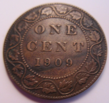 Load image into Gallery viewer, 1909 KING GEORGE V CANADA 1 CENT COIN VF-EF IN PROTECTIVE CLEAR FLIP
