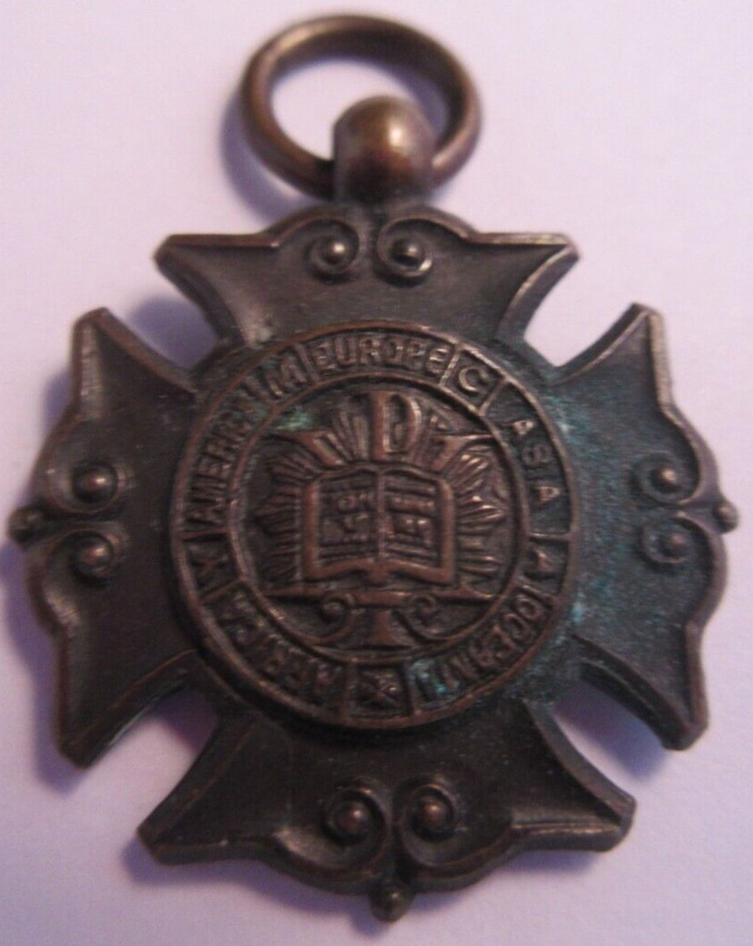 1912 YMCA NATIONAL GYMNASTIC DISPLAY AND COMPETITION BRONZE MEDAL IN CLEAR FLIP