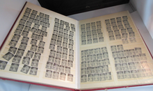 Load image into Gallery viewer, STOCK BOOK RED INCLUDES HUNDREDS OF USED STAMPS - PLEASE SEE PHOTOGRAPHS

