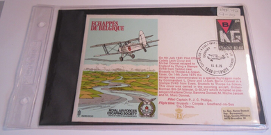 RAF ESCAPING SOCIETY FLOWN FIRST DAY STAMP COVER - ESCAPE BY AIR FROM BELGIUM