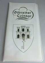 Load image into Gallery viewer, 1988 GIBRALTAR COINAGE SET OF SEVEN COINS &amp; INFO SHEET IN ORIGINAL WHITE WALLET
