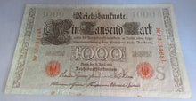 Load image into Gallery viewer, 1910 GERMAN 1000 MARK BANK NOTE WITH CLEAR FRONTED NOTE HOLDER
