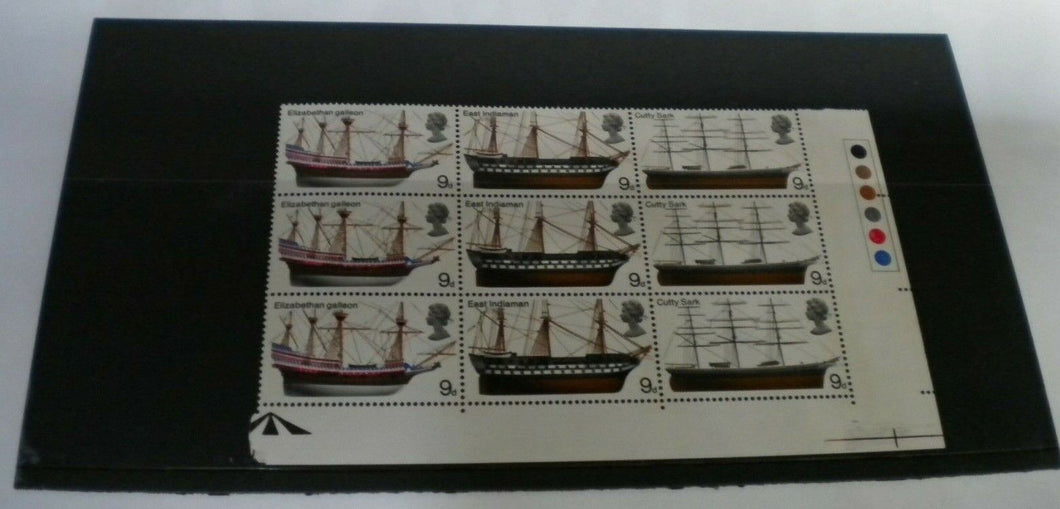 1969 9d CUTTY SARK ELIZABETHAN GALLEON EAST INDIAMAN 9 STAMPS MNH/TRAFFIC LIGHTS