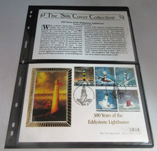 Load image into Gallery viewer, 1998 300 YEARS EDDYSTONE LIGHTHOUSE SILK FIRST DAY COVER INFO CARD ALBUM SHEET
