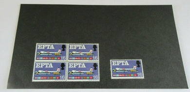 1967 EFTA AIR FREIGHT PRE DECIMAL 1/6 5 X STAMPS MNH