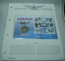 Load image into Gallery viewer, 1998 ROYAL AIR FORCE 80TH ANNIVERSARY MINT BUNC £5 COIN COVER, STAMPS/POSTMARKS
