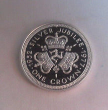 Load image into Gallery viewer, UK ISLE OF MAN 1977 SILVER JUBILEE SILVER PROOF ONE CROWN - BOX/COA

