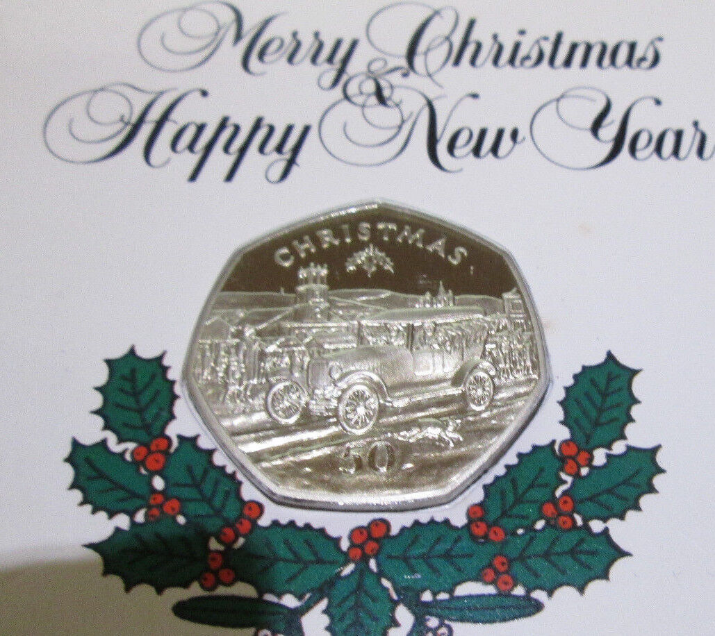 ISLE OF MAN & GIBRALTAR CHRISTMAS 50P COINS 1978 - 2017 BUNC AND PROOF MULTI