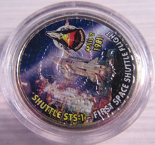 Load image into Gallery viewer, AMERICAN SPACE COIN COLLECTION FIRST SHUTTLE FLIGHT &amp; MISSION STS107 2 COIN SET
