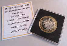 Load image into Gallery viewer, 2011 SHOULDERS OF GIANTS QEII BUNC £2 TWO POUND COIN WITH QUAD CAPSULE &amp; COA
