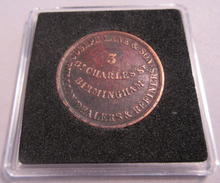 Load image into Gallery viewer, 1857 JOSEPH LANE &amp; SONS 29MM AUSTRALIAN COPPER 1/2P TOKEN FOR ALLOYING GOLD RARE
