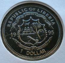 Load image into Gallery viewer, 1945-1995 NATIONS UNITED FOR PEACE LIBERIA 1 DOLLAR COMMEMORATIVE COIN COVER PNC
