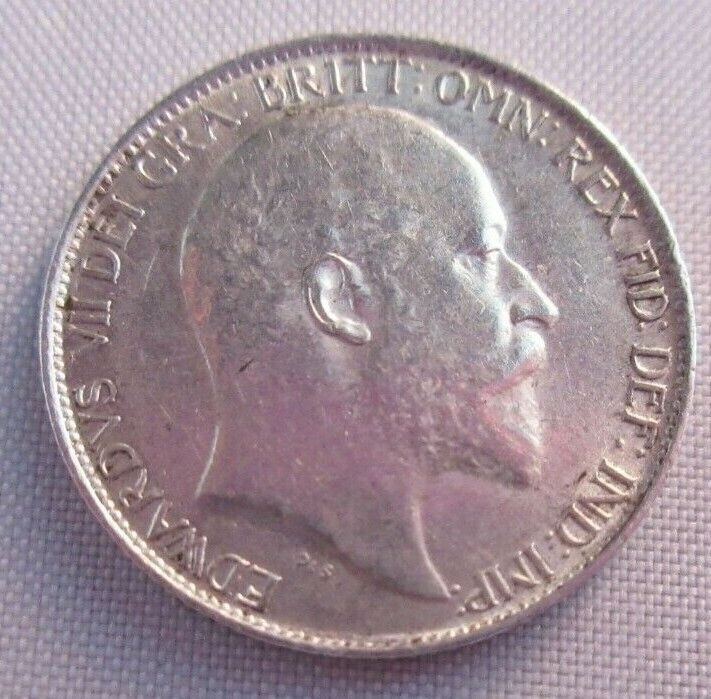 1902 KING EDWARD VII BARE HEAD SIXPENCE COIN .925 SILVER COIN SPINK 3983 IN FLIP