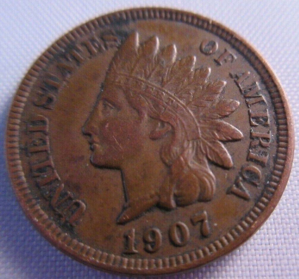 1907 INDIAN HEAD PENNY AMERICAN ONE CENT COIN PRESENTED IN CLEAR FLIP UNC