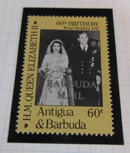 Load image into Gallery viewer, 1986 QUEEN ELIZABETH II 60TH BIRTHDAY ANTIGUA &amp; BARBUDA STAMPS &amp; ALBUM SHEET
