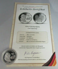 Load image into Gallery viewer, THE GREATEST GERMANS IN REAL SILVER CARL SPITZWEG 1808-1885 S/PROOF MEDAL &amp; COA
