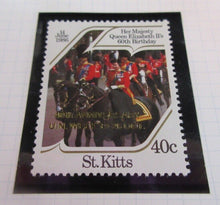 Load image into Gallery viewer, 1986 QUEEN ELIZABETH II 60TH BIRTHDAY ST KITTS STAMPS &amp; ALBUM SHEET
