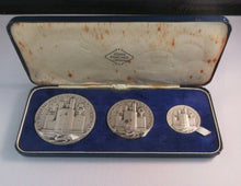 Load image into Gallery viewer, Investiture of Prince Charles 1969 3 Silver Medal Set John Pinches In Box
