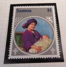 Load image into Gallery viewer, 1985 HMQE QUEEN MOTHER 85th ANNIV COLLECTION SAMOA STAMPS ALBUM SHEET
