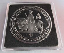 Load image into Gallery viewer, 2006 QEII QUEEN ELIZABETH &amp; THE LION BVI ONE DOLLAR COIN CAPSULE &amp; COA
