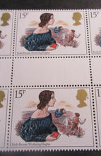 Load image into Gallery viewer, GB 1980 EMILY BRONTE WUTHERING HEIGHTS 15p GUTTER PAIRS TWENTY STAMPS MNH
