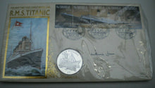 Load image into Gallery viewer, 1998 SIGNED TITANIC, PROOF REPUBLIC OF LIBERIA 5 DOLLAR BENHAM COIN COVER PNC
