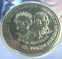 Load image into Gallery viewer, 1991 70TH &amp; 65TH ROYAL BIRTHDAYS TURKS &amp; CAICOS BUNC ONE CROWN COIN COVER PNC
