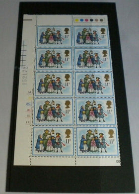 1978 18TH CENTURY CAROL SINGERS 11P BLOCK OF TEN STAMPS MNH WITH TRAFFIC LIGHTS