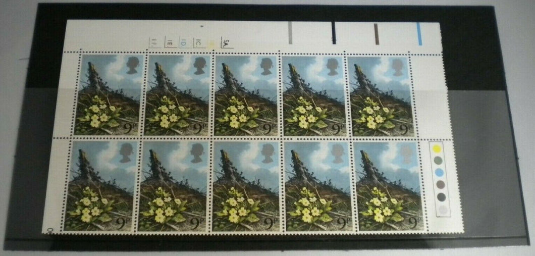 1979 SPRING WILD FLOWERS PRIMROSE 9p BLOCK OF 10 STAMPS MNH & TRAFFIC LIGHTS